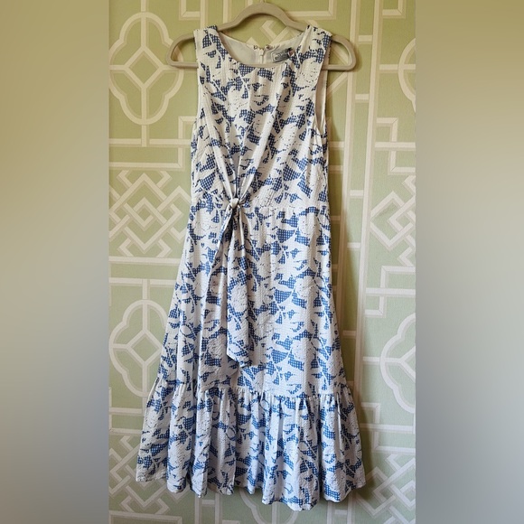 New Vineyard Vines Kentucky Derby Floral gingham side tie dress 00 - Picture 1 of 3